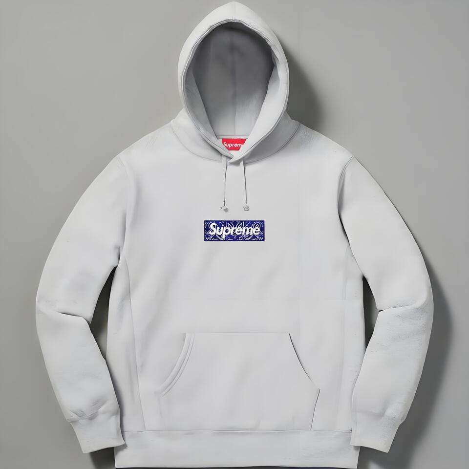 Supreme Box Logo Hoodie Grey Cotton Streetwear Unisex