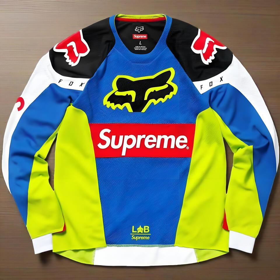 Supreme Fox Contrast Color Mesh Long Sleeve Sport Tee