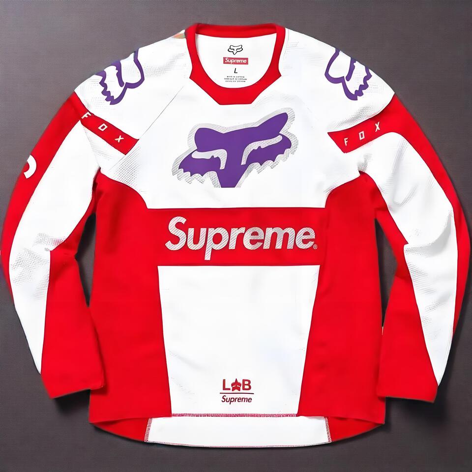 Supreme Fox Mesh Long Sleeve Top Red White