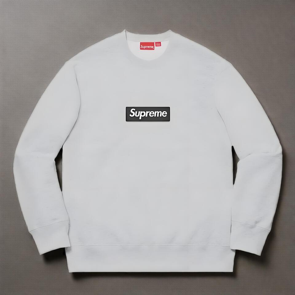 Supreme Gray Cotton Crewneck Sweatshirt Unisex Streetwear