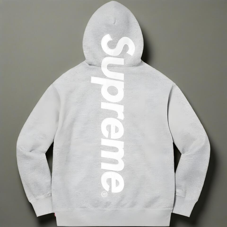 Supreme Gray Hooded Sweatshirt Unisex Streetwear Fashion