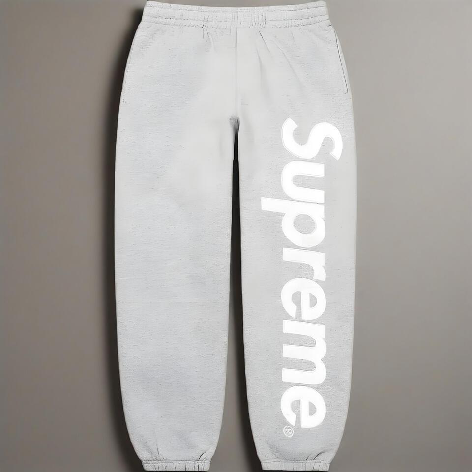Supreme Grey Cotton Blend Jogger Pants