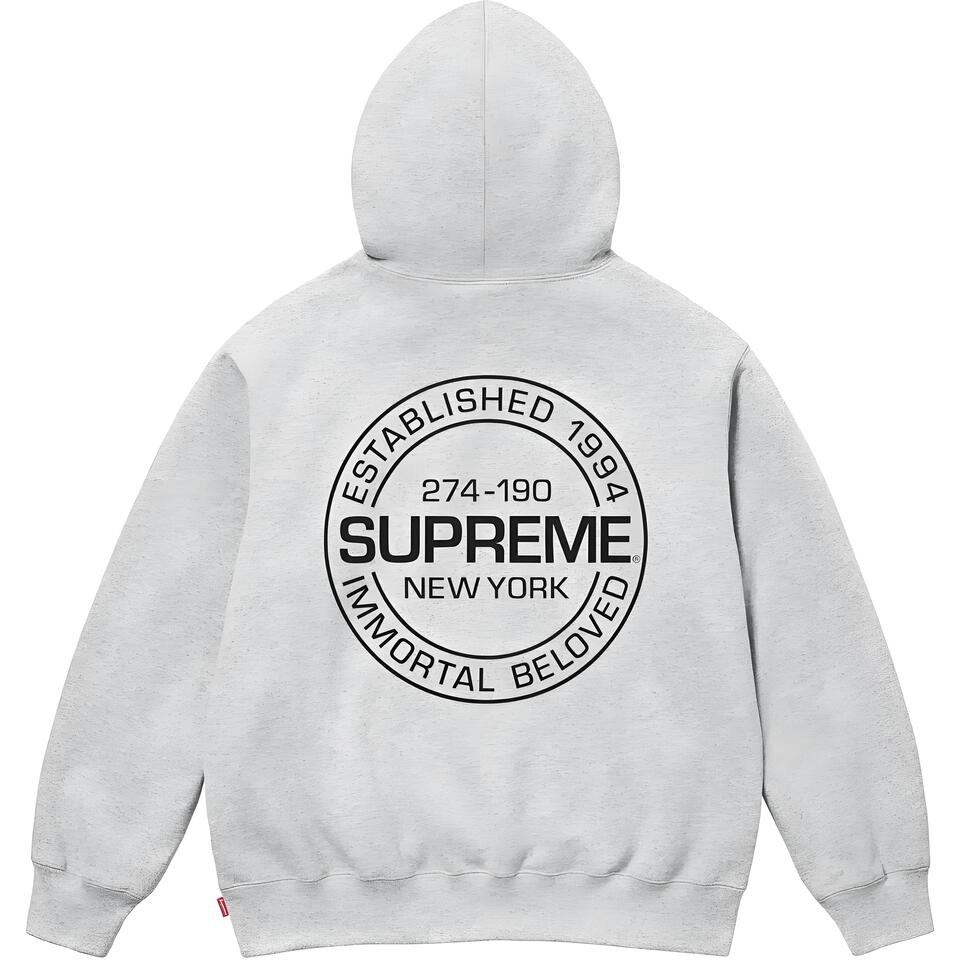 Supreme Grey Cotton Hoodie Streetwear Graphic Print