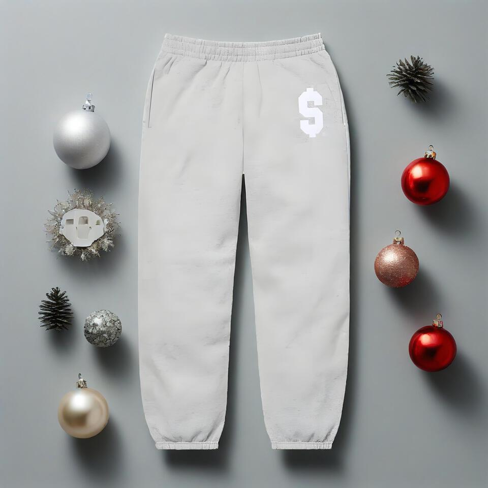 Supreme Grey Cotton Joggers Streetwear Print Unisex