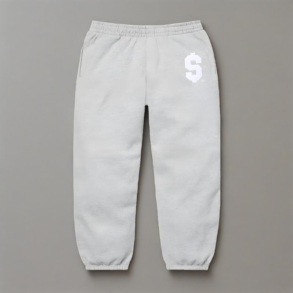 Supreme Grey Cotton Joggers Streetwear Unisex