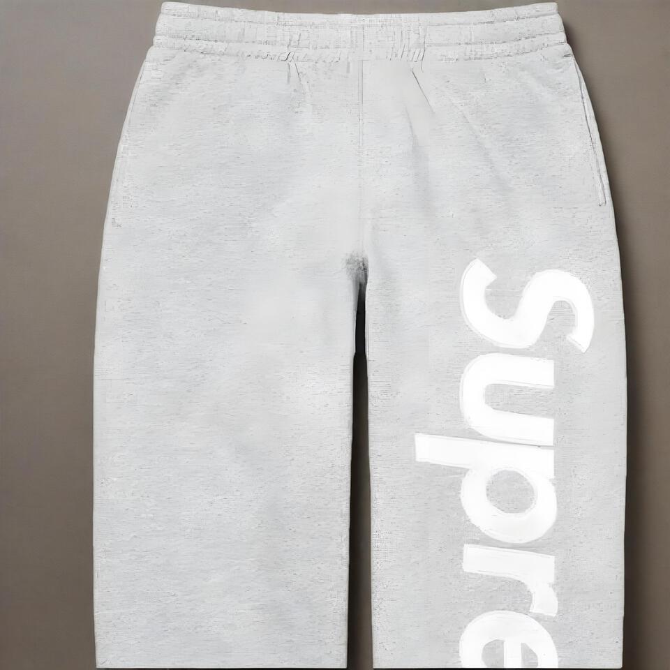 Supreme Grey Cotton Sweatpants Side Logo Unisex