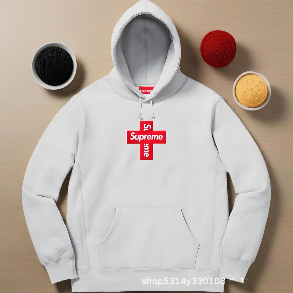 Supreme Grey Hoodie Unisex Streetwear Premium Cotton