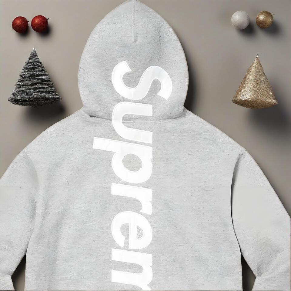 Supreme Grey Hoodie with Street Lettering Print
