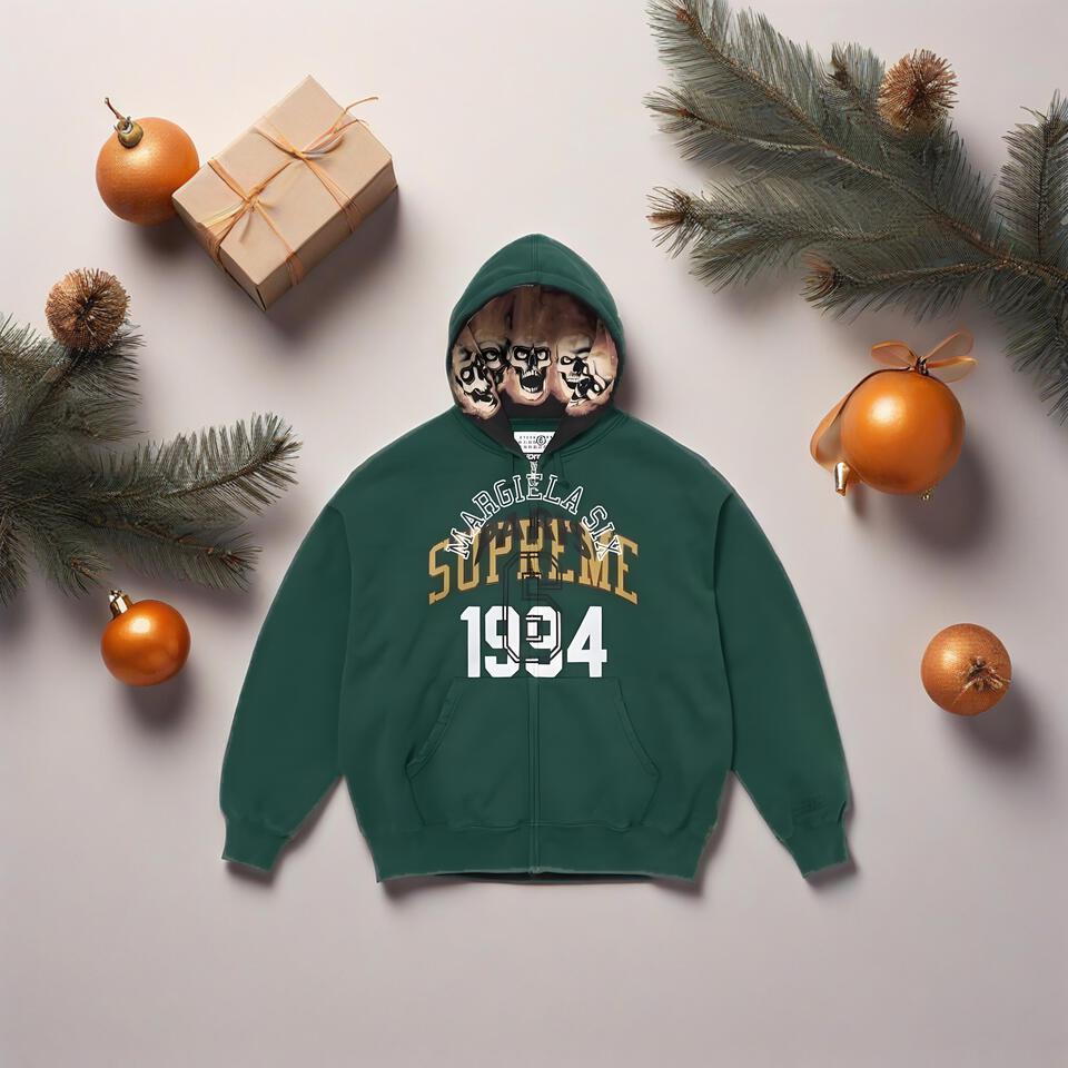 Supreme Hooded Sweatshirt Streetwear Unisex Olive Green