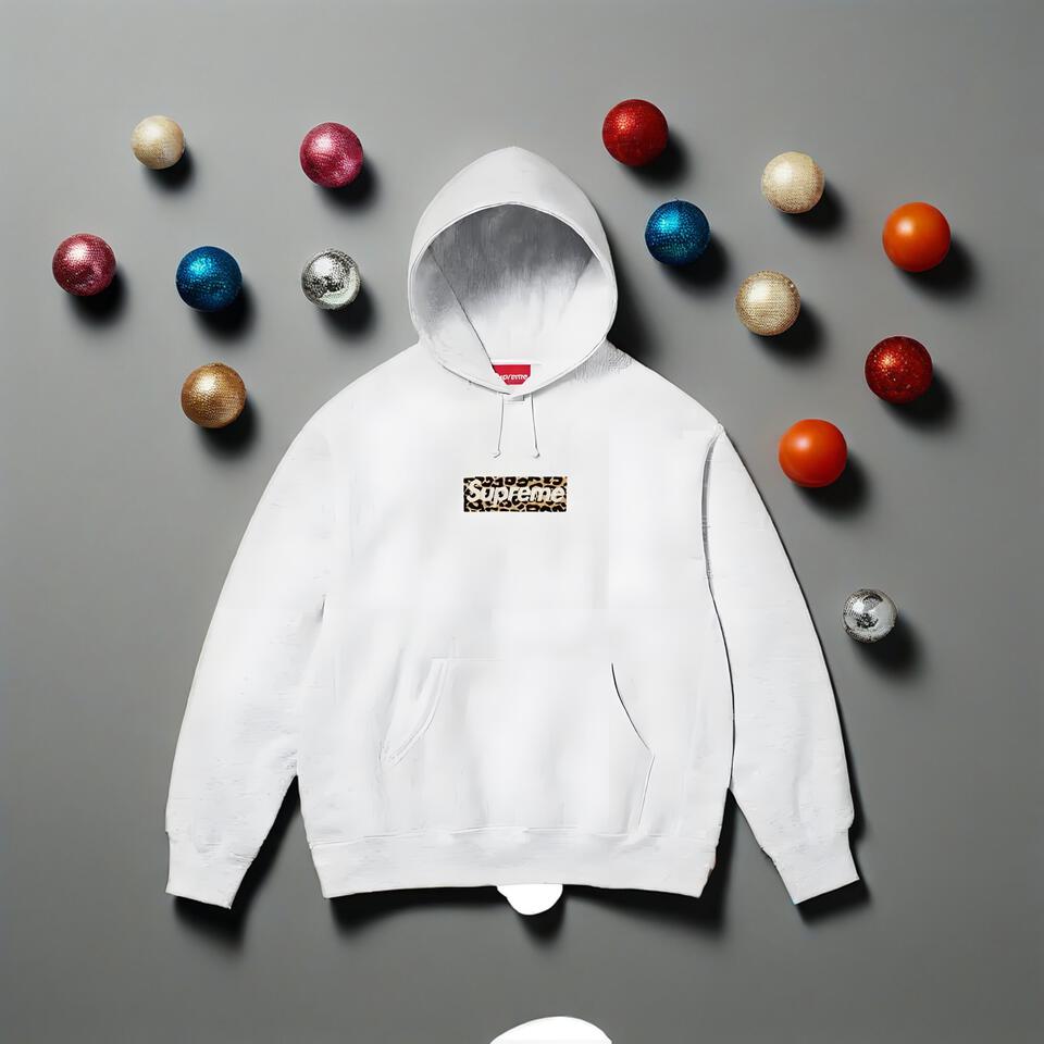 Supreme Hoodie With Leopard Logo Unisex Streetwear