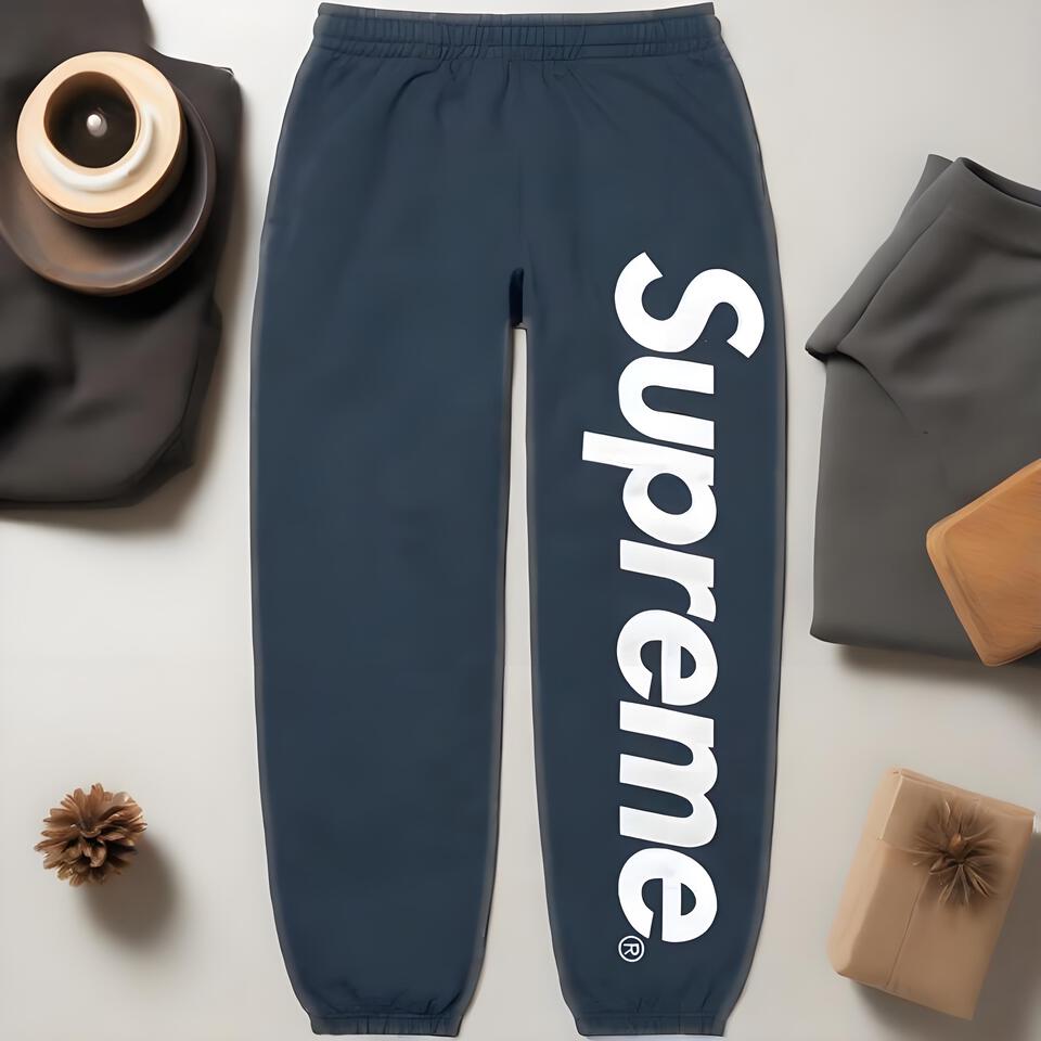 Supreme Navy Cotton Cuffed Joggers Men's Pants