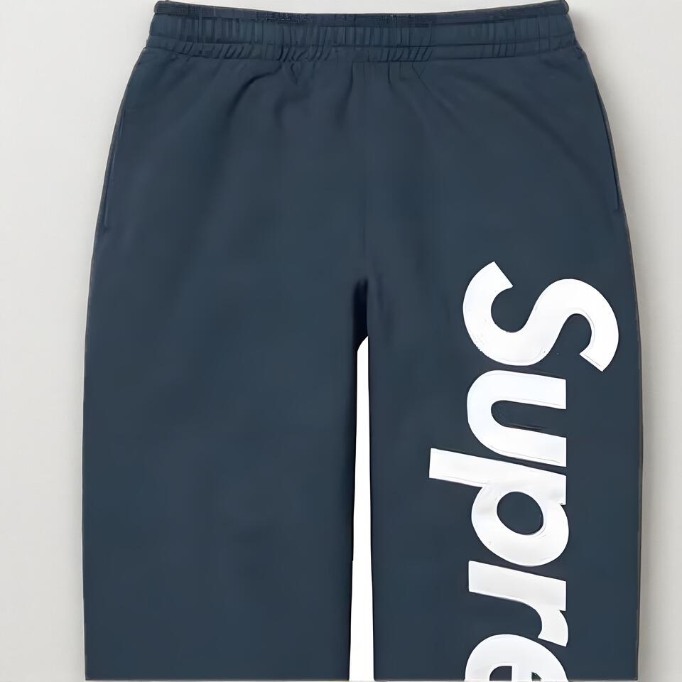 Supreme Navy Cotton Side Logo Joggers Unisex