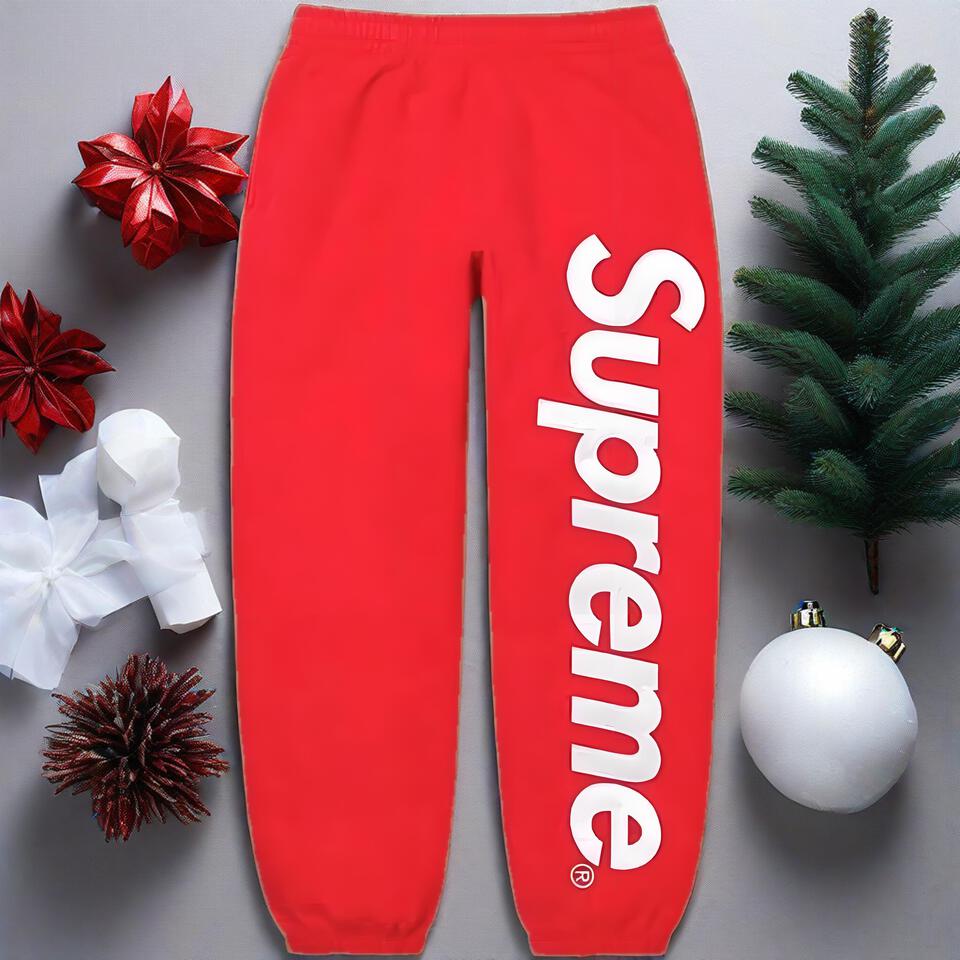 Supreme Red Cotton Jogger Pants
