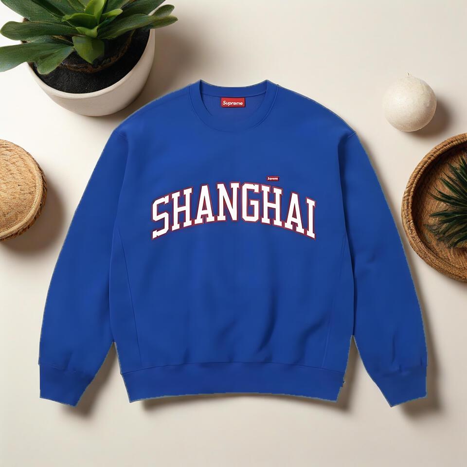 Supreme Shanghai Graphic Print Unisex Streetwear Hoodie