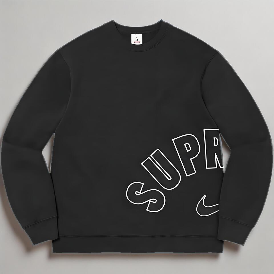 Supreme x Nike Black Graffiti Crewneck Sweatshirt