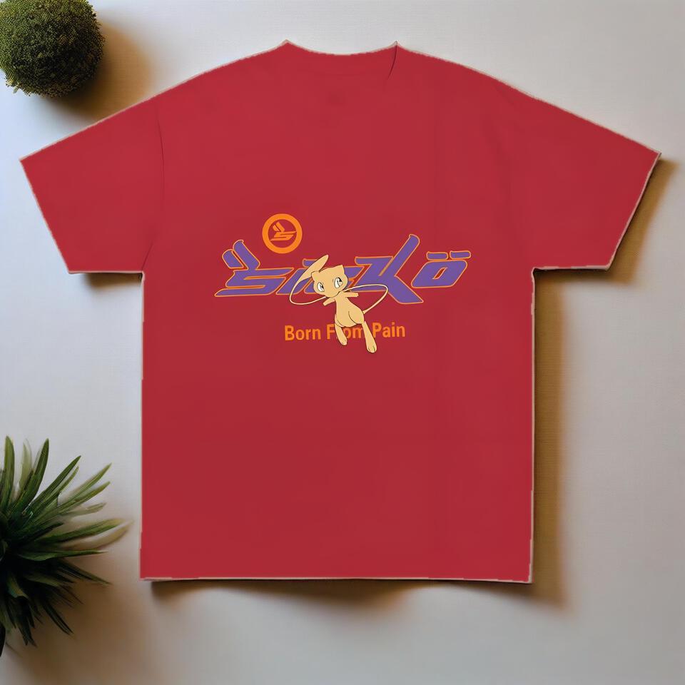 SYNTHO Red Cotton Oversized T-Shirt Unisex Streetwear