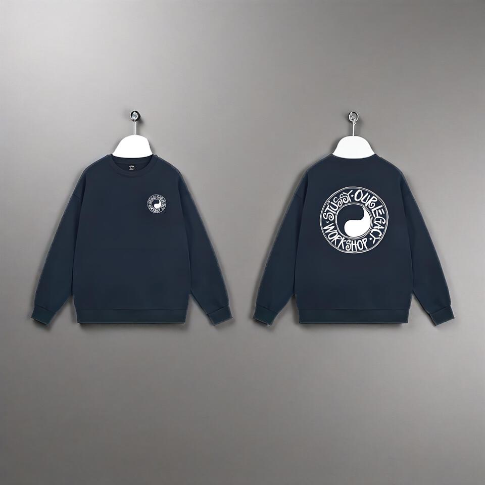 Taiji Emblem Print Cotton Hoodie Unisex Street Fashion Casual Sweatshirt