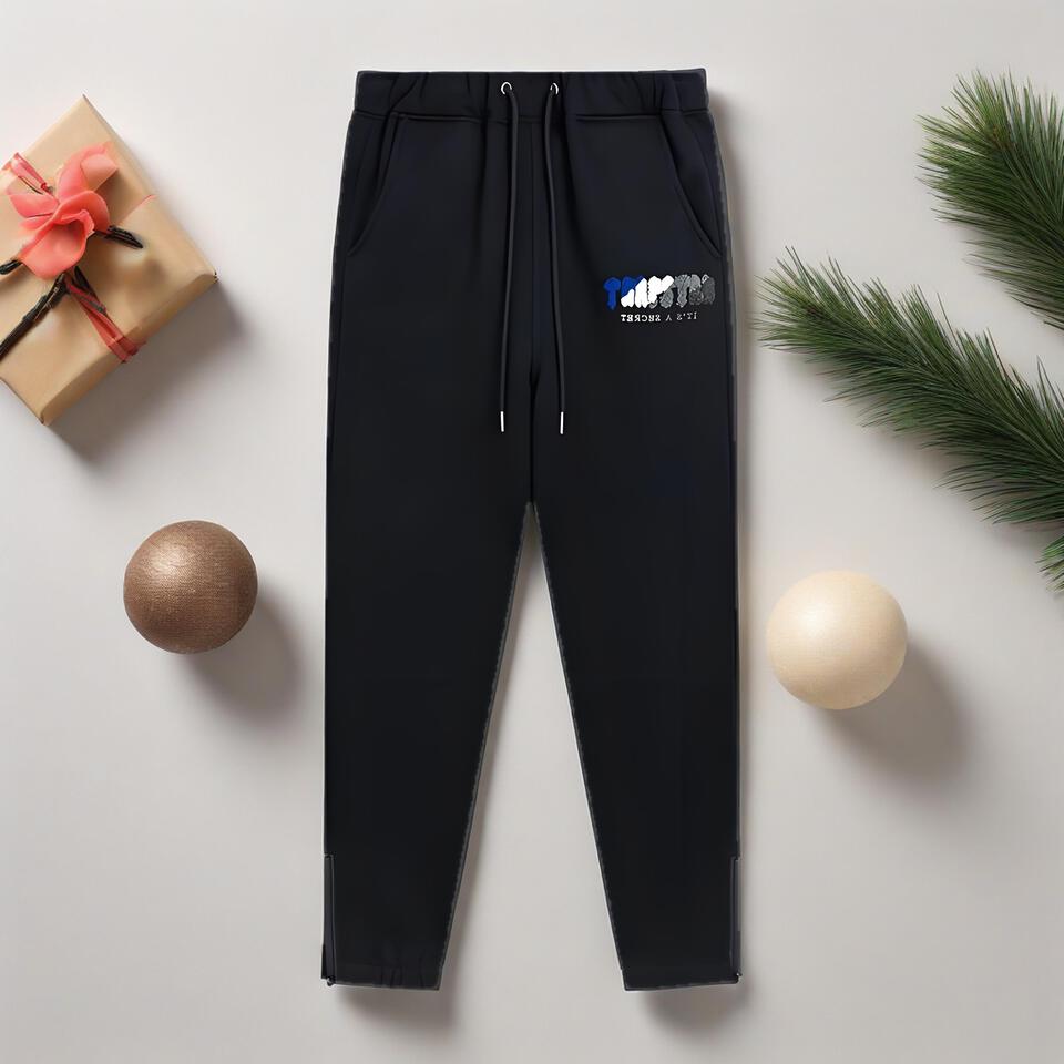 Tapestry Black Cotton Blend Drawstring Joggers