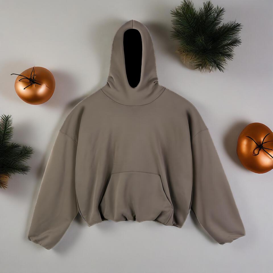 Taupe Unisex Hooded Sweatshirt Casual Streetwear Cozy Fit