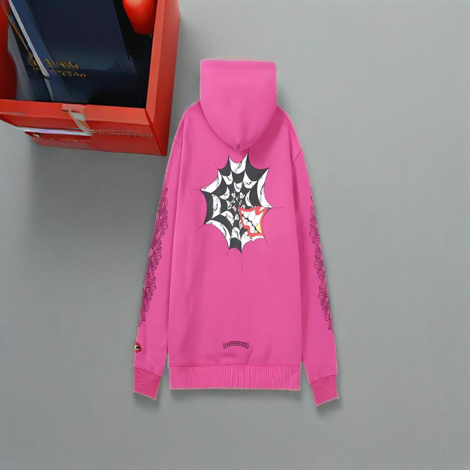 THE CRAFT Pink Cotton Street Style Hooded Sweatshirt