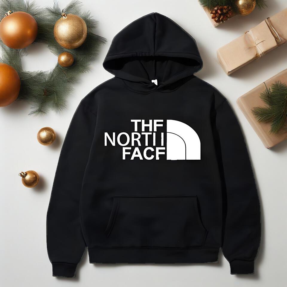The North Face Black Cotton Hoodie Unisex Outdoor Casual