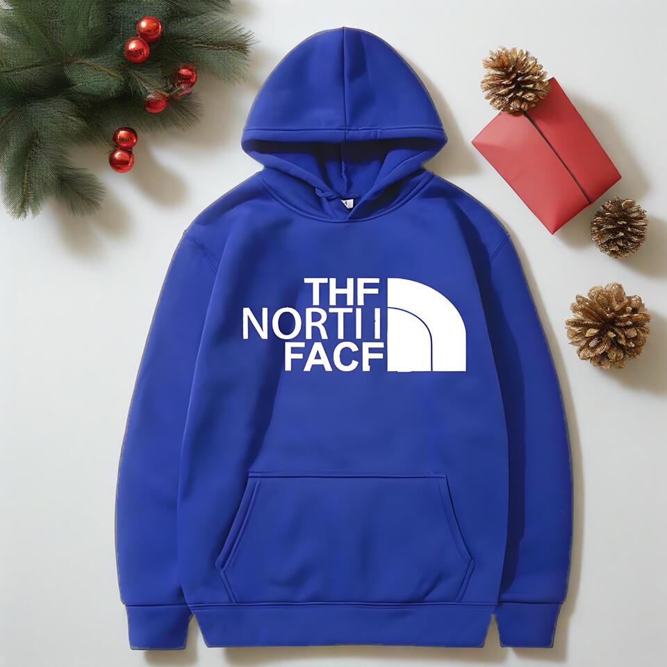 The North Face Blue Hooded Sweatshirt Unisex Streetwear