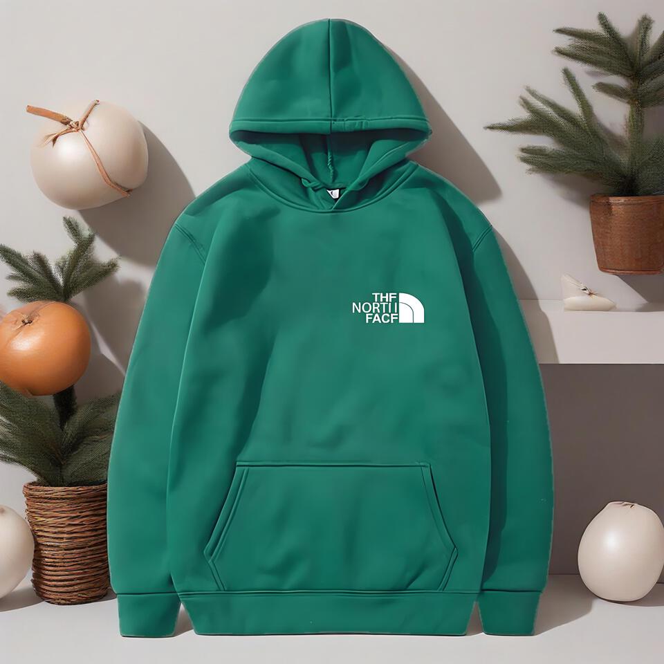 The North Face Green Cotton Hoodie Warm Breathable