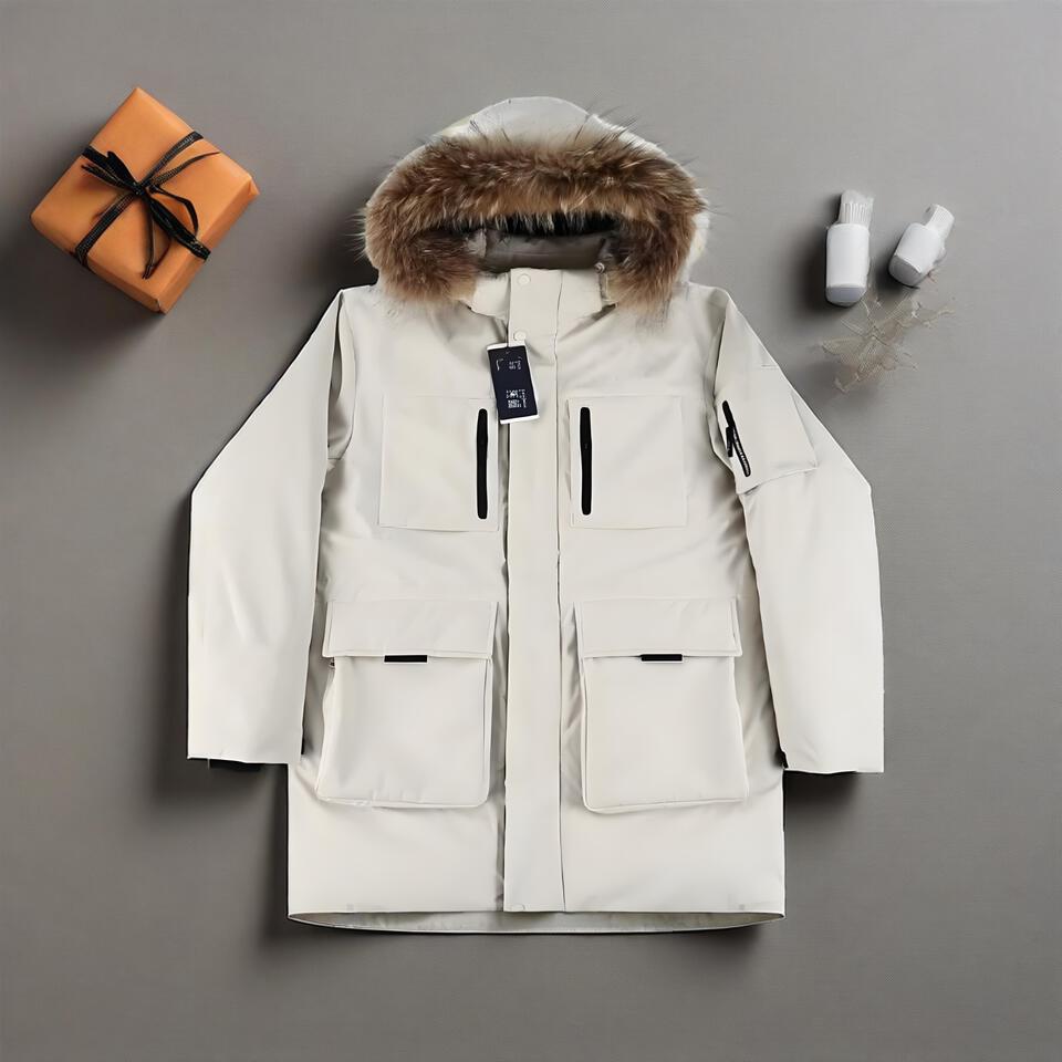 The North Face Long White Workwear Down Jacket