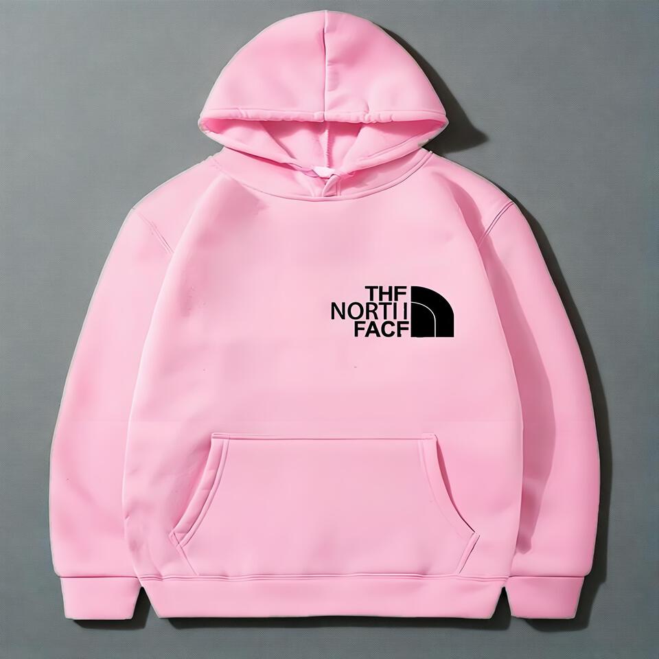 The North Face Pink Cotton Hoodie Unisex Casual Comfort
