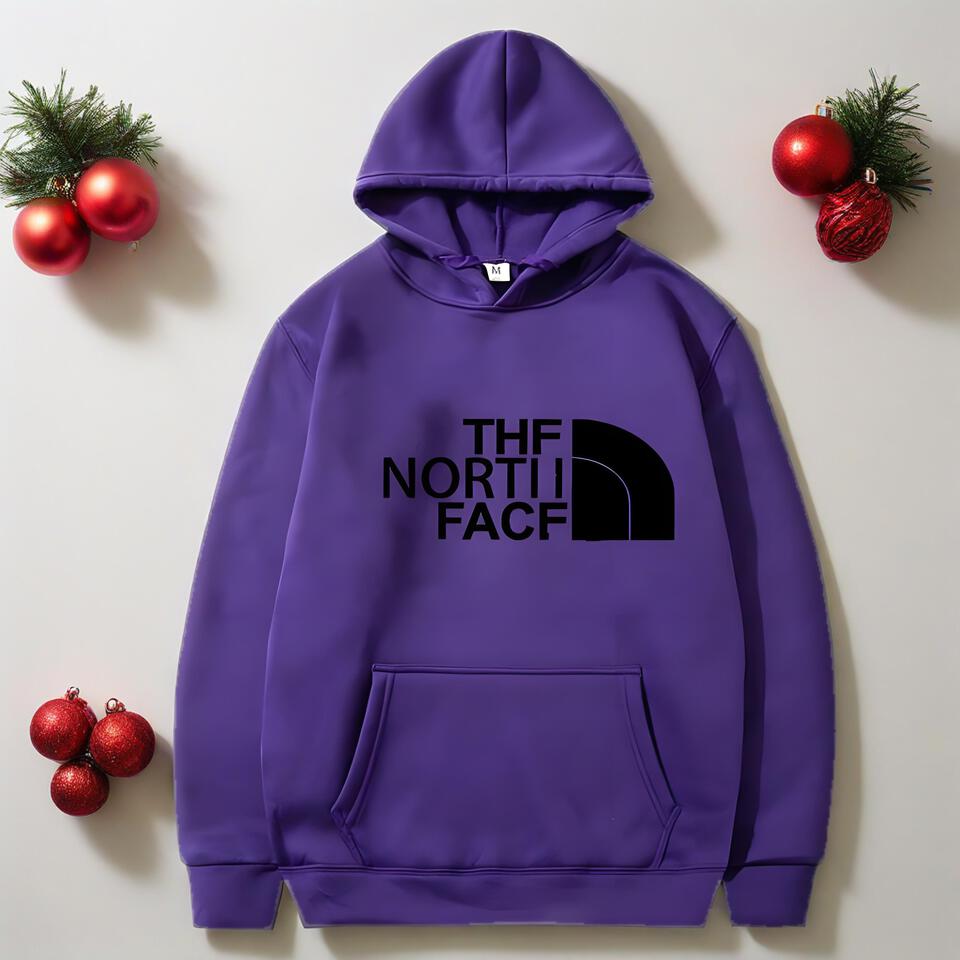 The North Face Purple Cotton Hoodie Unisex Streetwear
