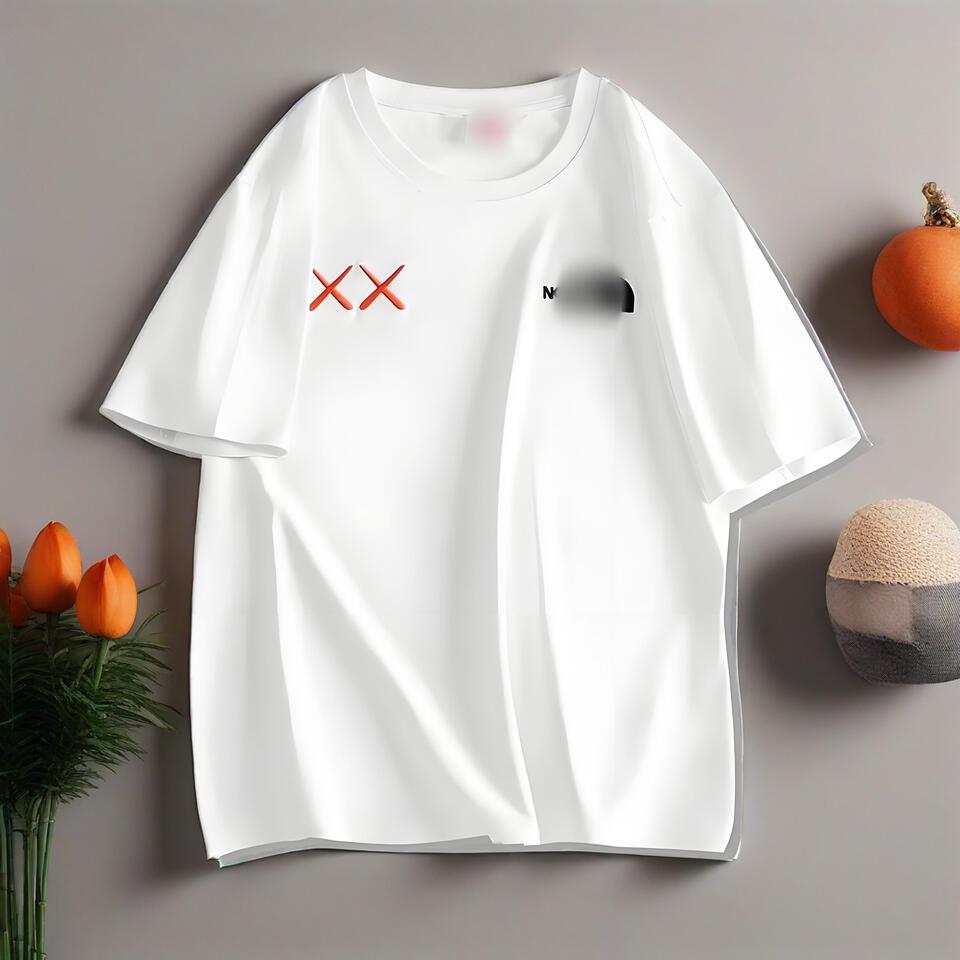 The North Face White Cotton Tee Embroidered Streetwear Short Sleeve