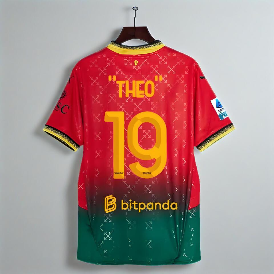THEO 19 Red Green Gradient Breathable Short Sleeve Football Jersey