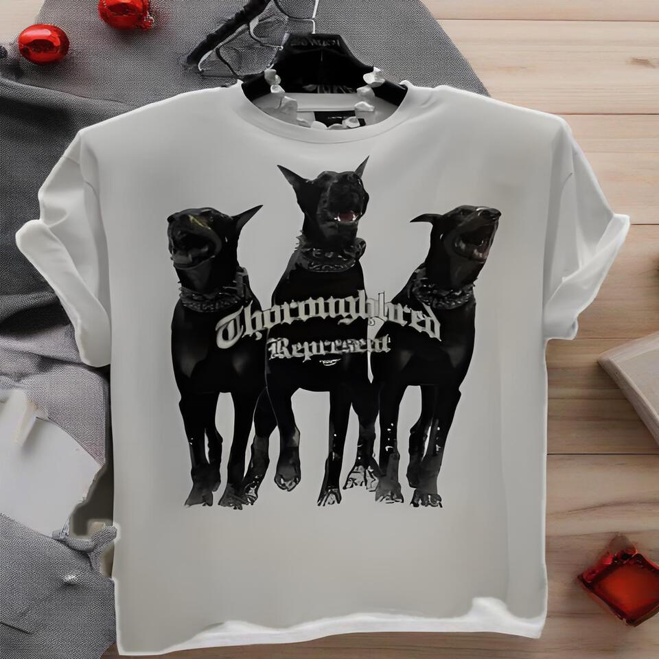 Thoroughbred Regurgitated White Graphic Print Tee
