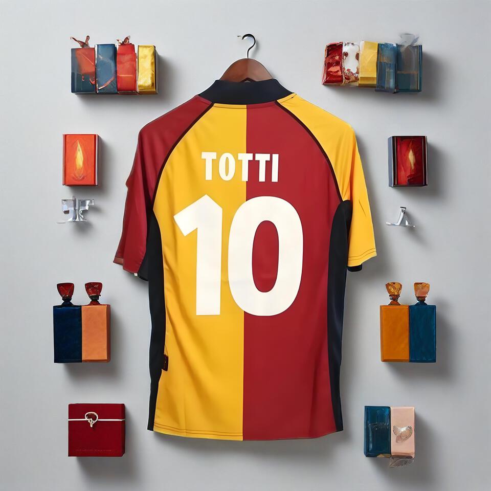 TOTTI 3-Color Breathable Soccer Jersey, Unisex Vintage Football Shirt