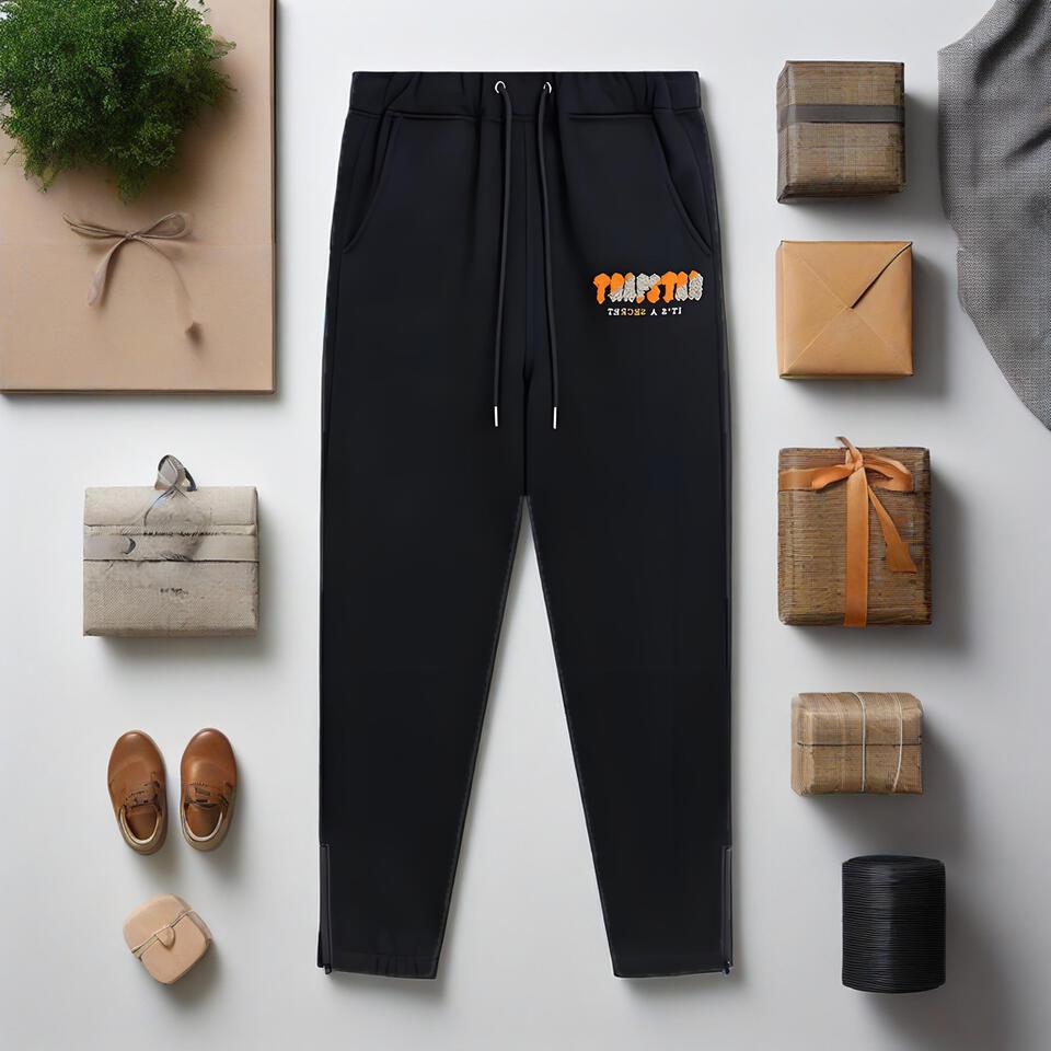 Trapstar Black Cotton Drawstring Joggers Unisex Streetwear