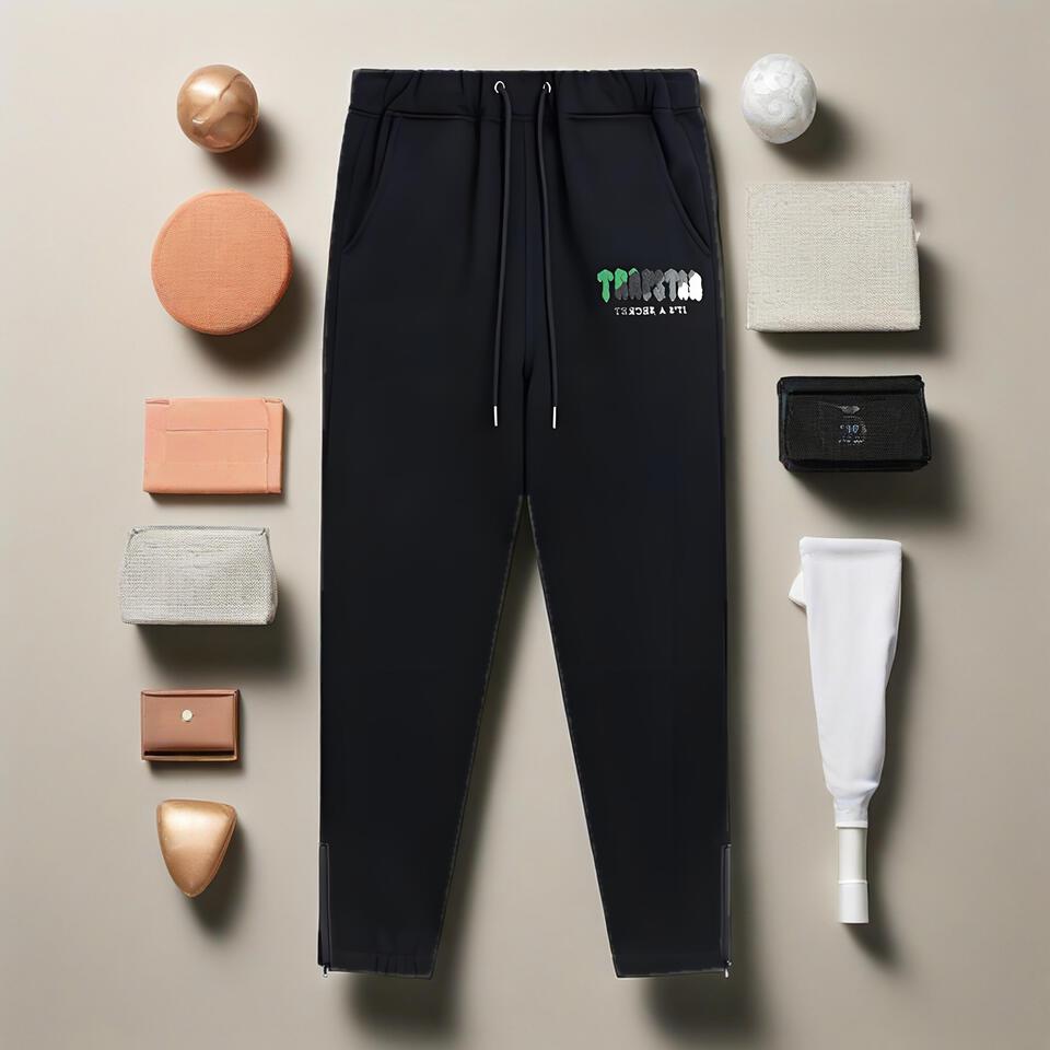 Trapstar Black Cotton Drawstring Straight Leg Sweatpants