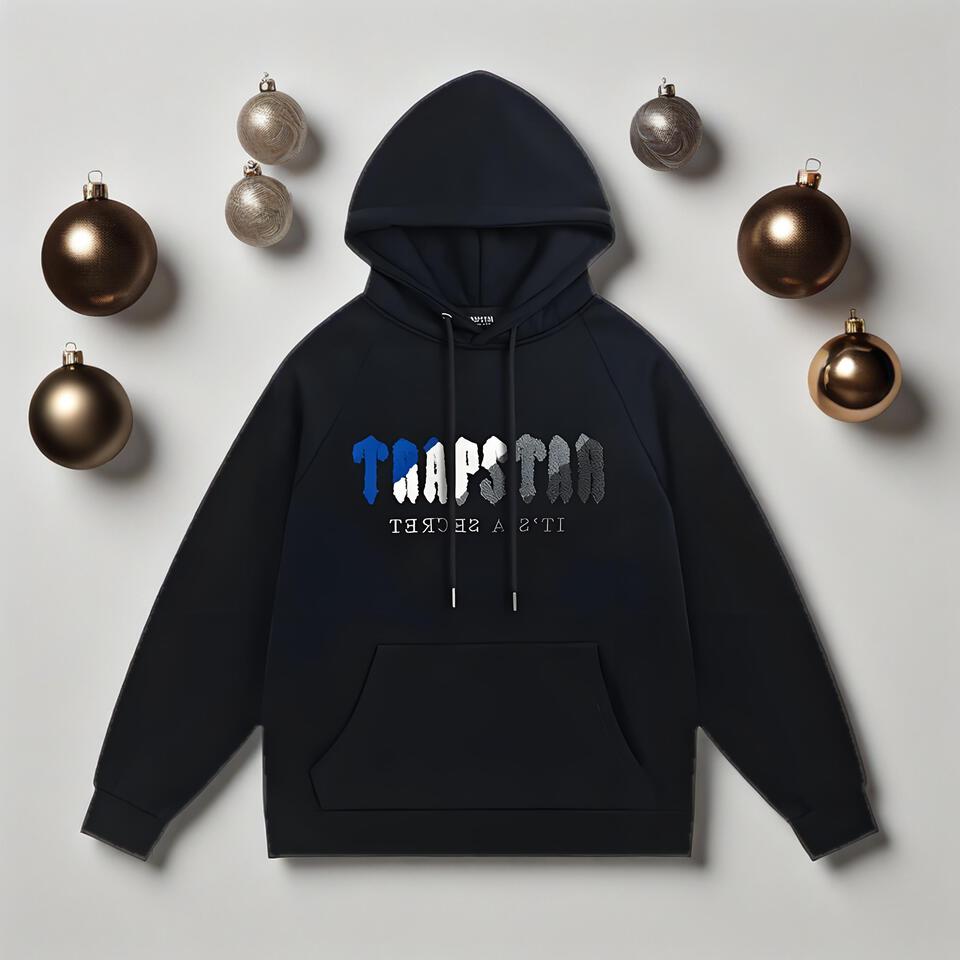 Trapstar Black Cotton Hoodie Unisex Streetwear Style