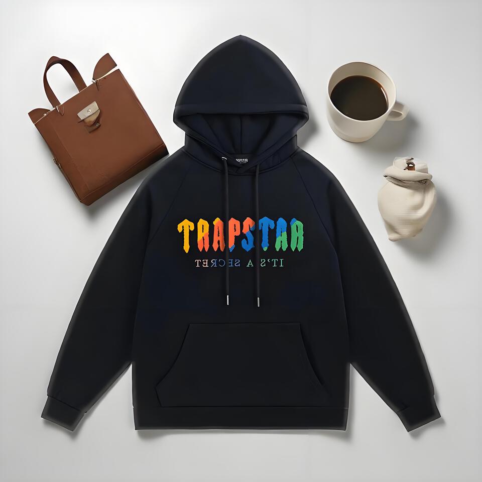 Trapstar Black Cotton Street Hooded Sweatshirt