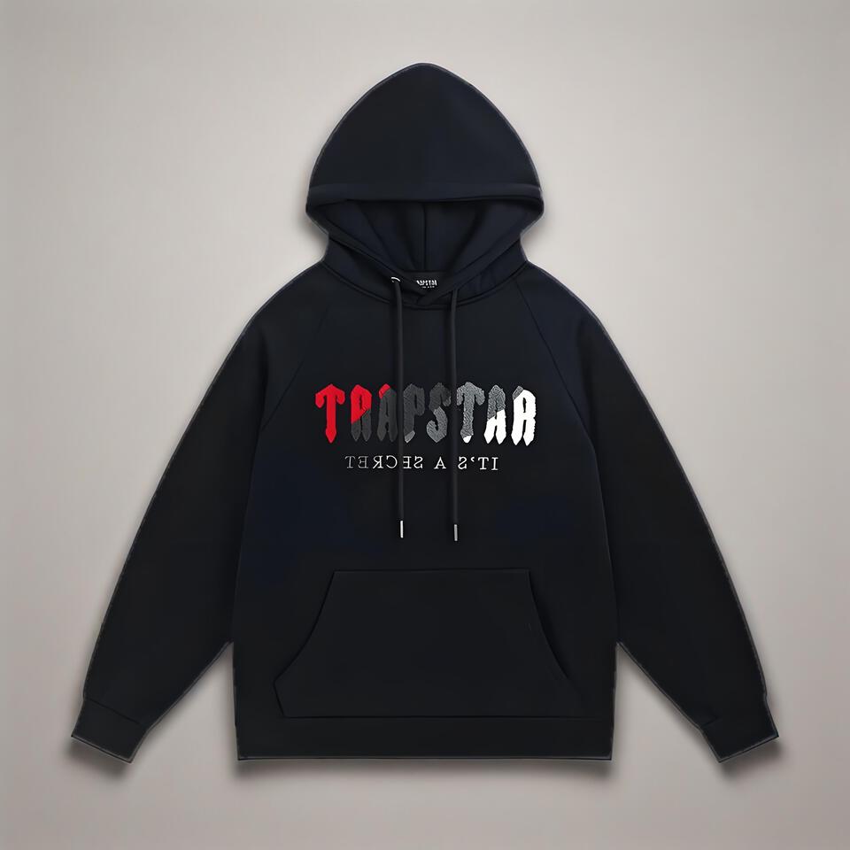 Trapstar Black Hooded Sweatshirt Unisex Streetwear