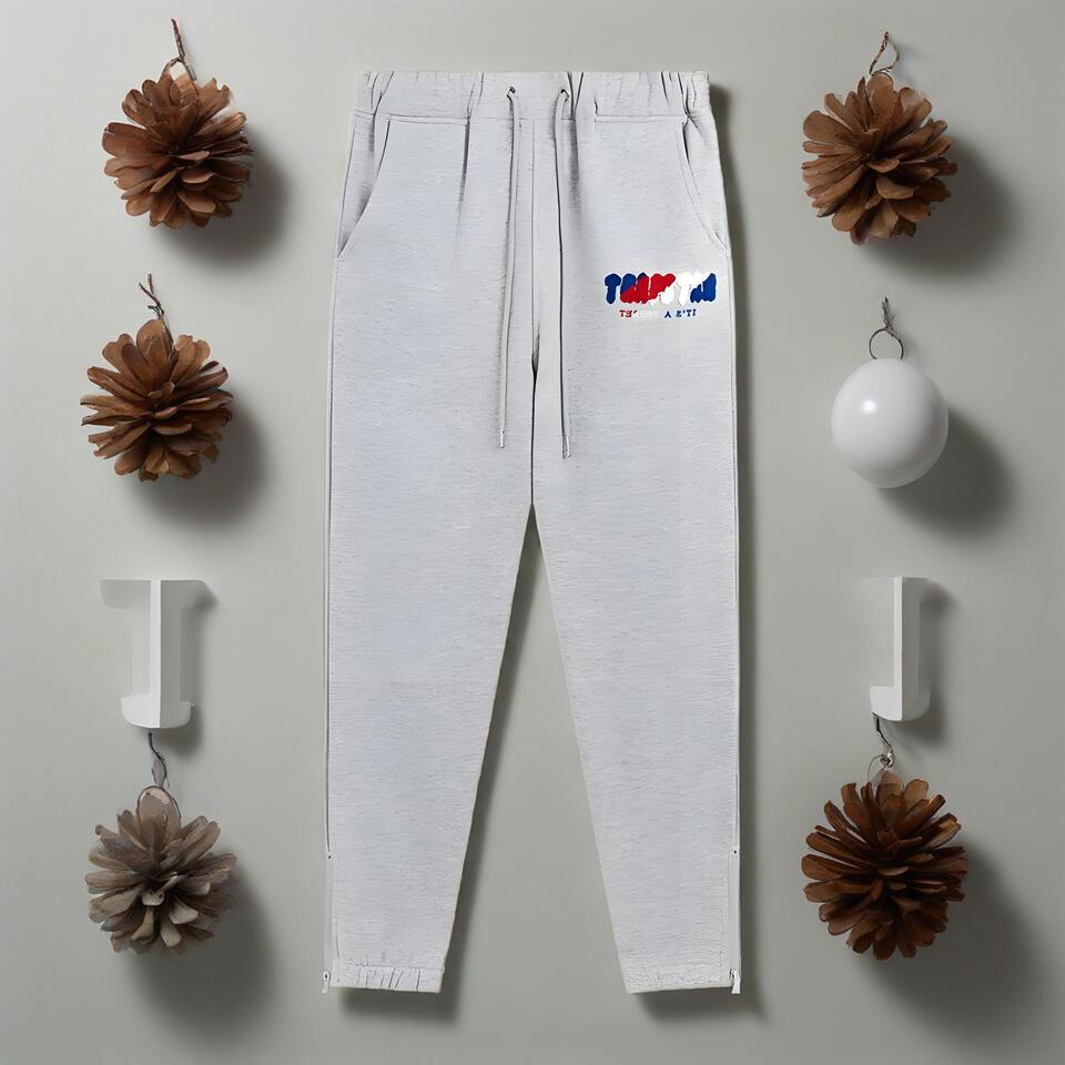 Trapstar Grey Cotton Drawstring Joggers Streetwear Print Pants