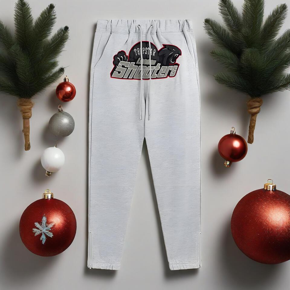 Trapstar Grey Cotton Joggers Black Panther Embroidered Pants