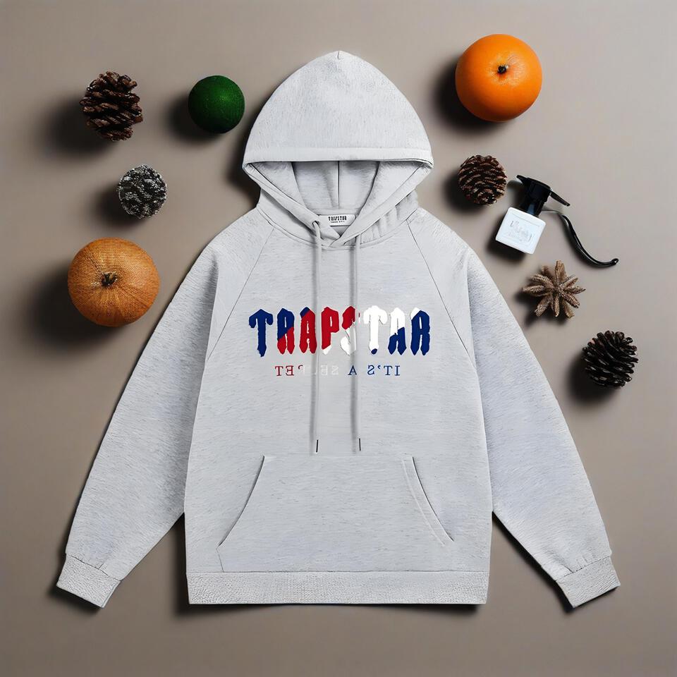 Trapstar Grey Cotton Street Hoodie Sweatshirt