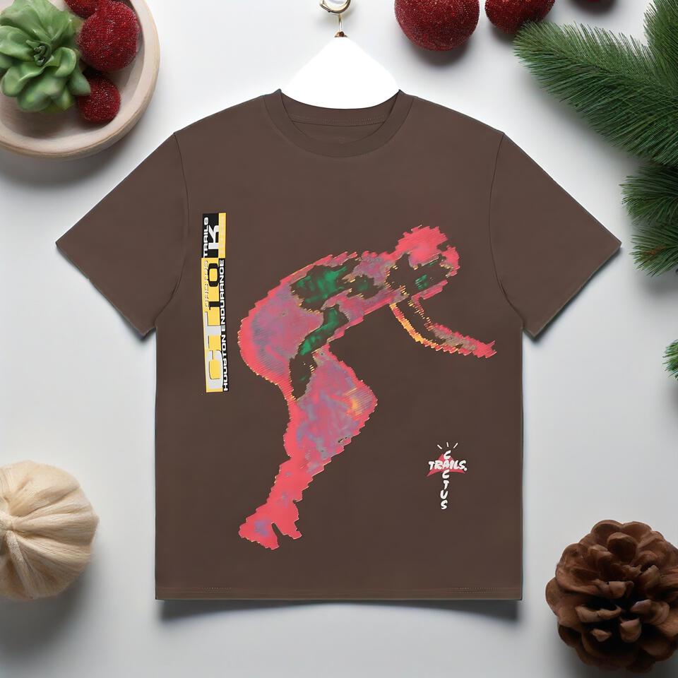 Travis Cactus Brown Cotton Street Style T-Shirt