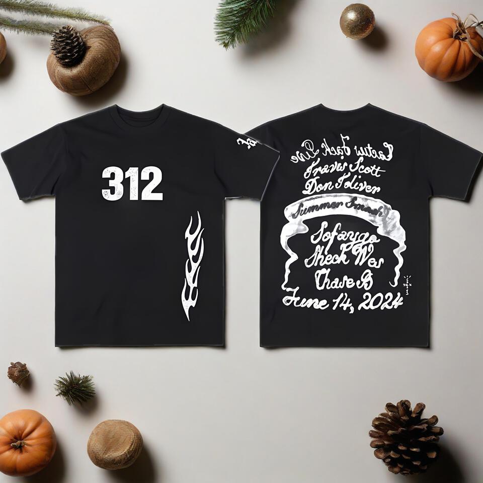 Travis Scott Black T-Shirt Cotton Breathable Streetwear