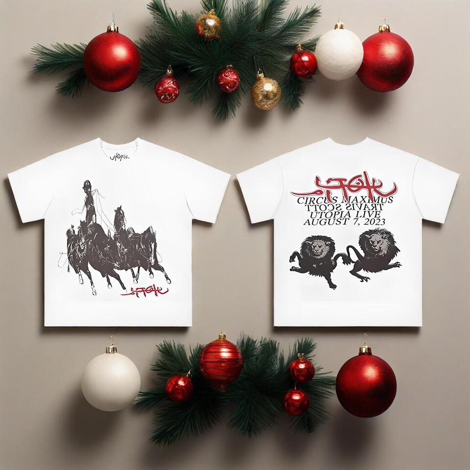 Travis Scott Cotton Tee Horse Print Street Hip Hop Style