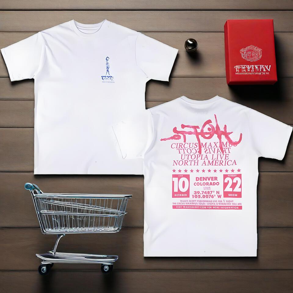 Travis Scott White Cotton Graphic Loose T-Shirt