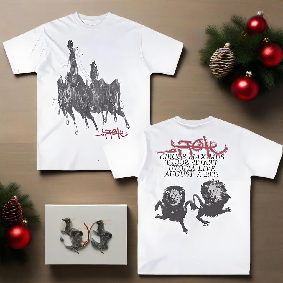 Travis Scott White Cotton Graphic Print T-Shirt