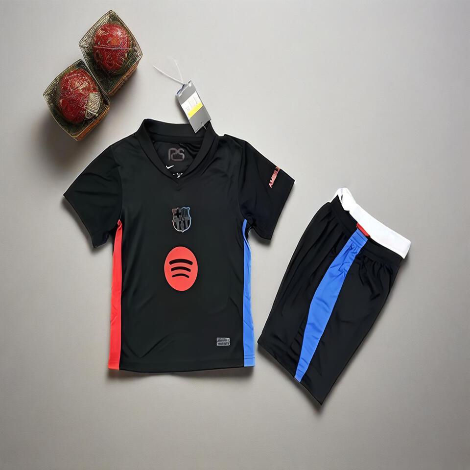 Trendy Black Sport Set with Red Blue Accents | Breathable Activewear