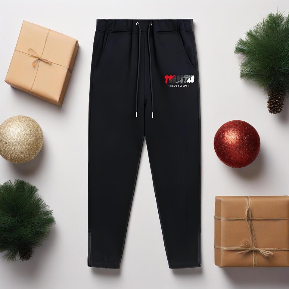 TRUST A BIT Black Cotton Drawstring Joggers