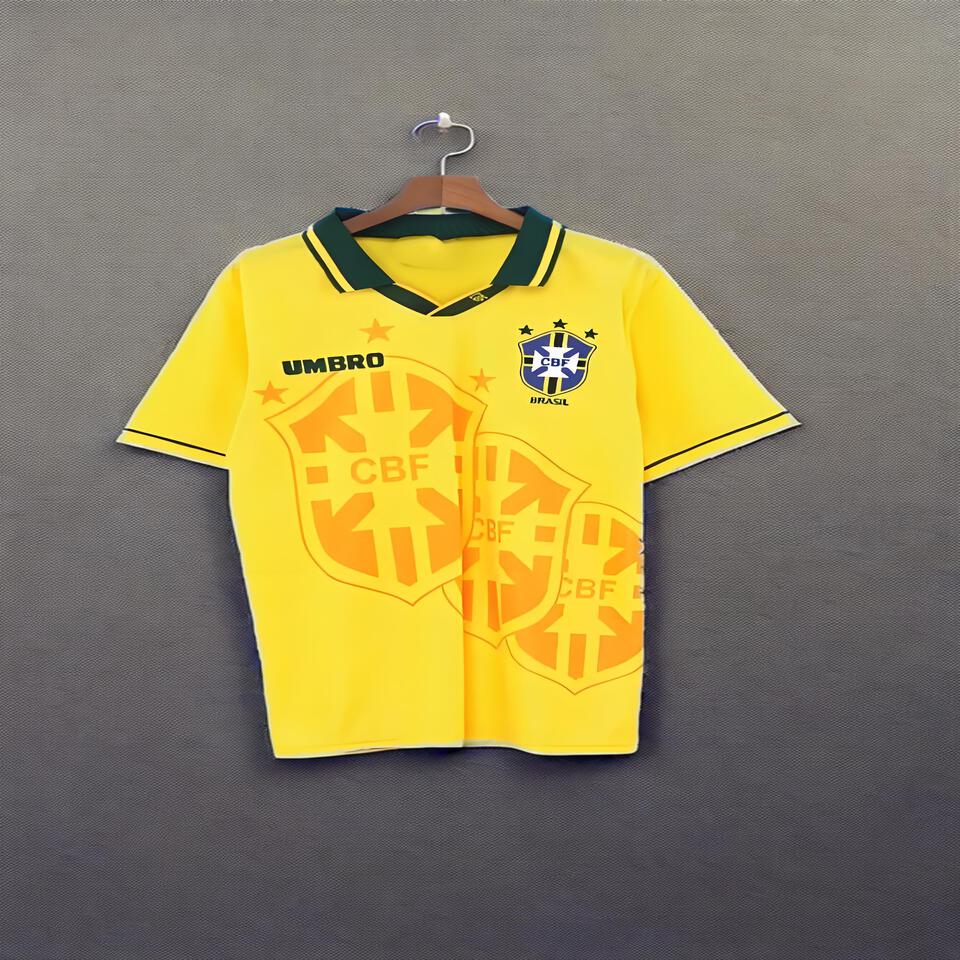 UMBRO Brazil Yellow Cotton Football T-Shirt